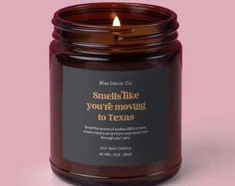 Smells like you&#39;re moving to Texas, Texas Home Decor, Texas Gift, Texas Gift Box Addon, Texas Housewarming Gift, Moving to Texas Gift