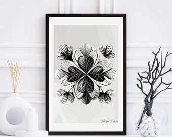 Four Leaf Clover Print: Irish Luck Symbol, New Home Gift