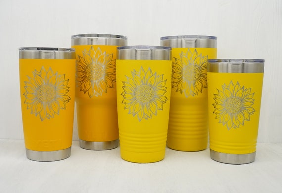 Sunflower Personalized YETI® or Polar Camel Laser Engraved Insulated Tumbler  