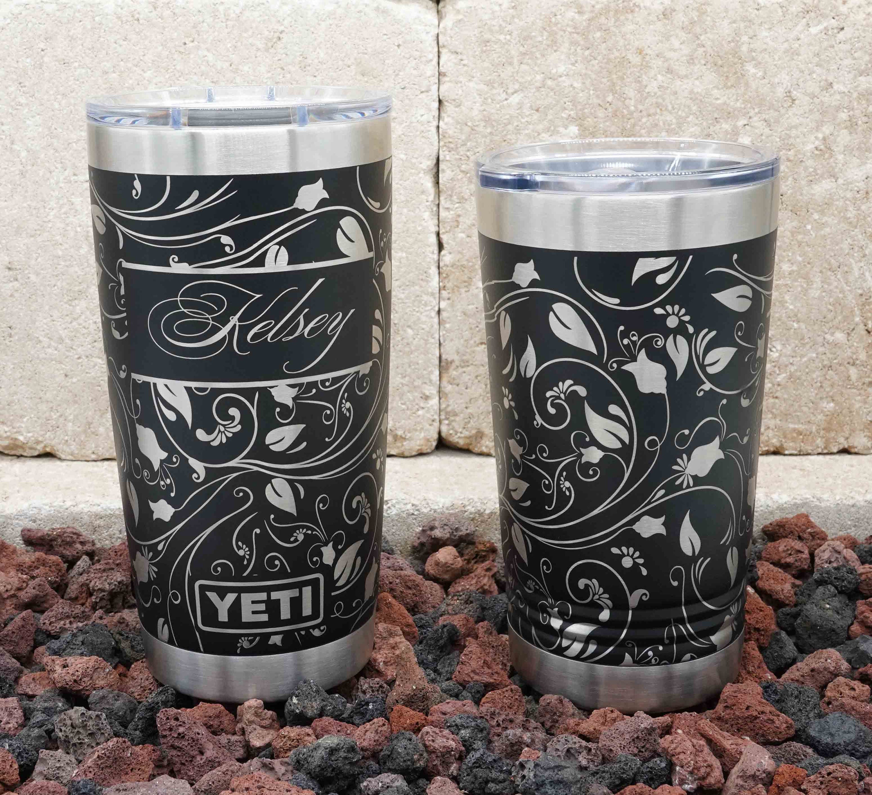 Skin Decal Vinyl Wrap (5-piece kit) for Yeti 20 oz Rambler Tumbler Stickers  Skins Cover Cup / Tropical Sunset Wine Glass 