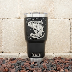 Personalized Trout Fishing YETI® or Polar Camel Laser Engraved Tumbler