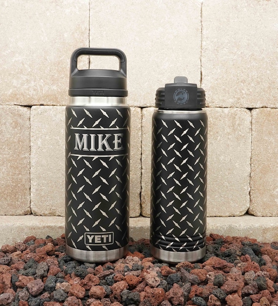 YETI® Water Bottle Thermos Laser Engraved With Toolbox Diamond Pattern YETI®  or Polar Camel Brand 