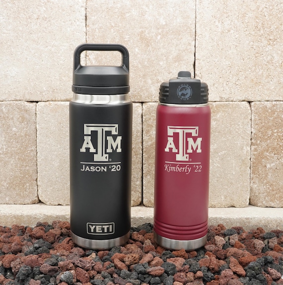 Texas A&M Aggie Water Bottle Laser Engraved YETI® or Polar Camel