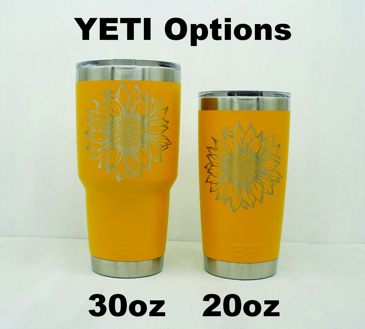 Sunflower Personalized YETI® or Polar Camel Laser Engraved Insulated Tumbler  