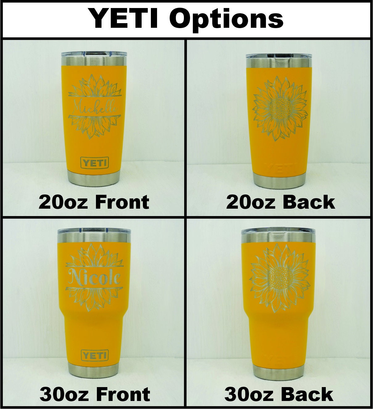Laser Engraved Gift for Mom - YETI® or Polar Camel Tumbler with Lily F