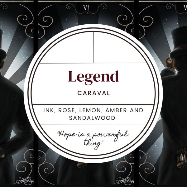 LEGEND CANDLE | Caraval Inspired | Legendary | Finale | Dark Academia | Scented Candle | Book Candle | Book Lover Gift