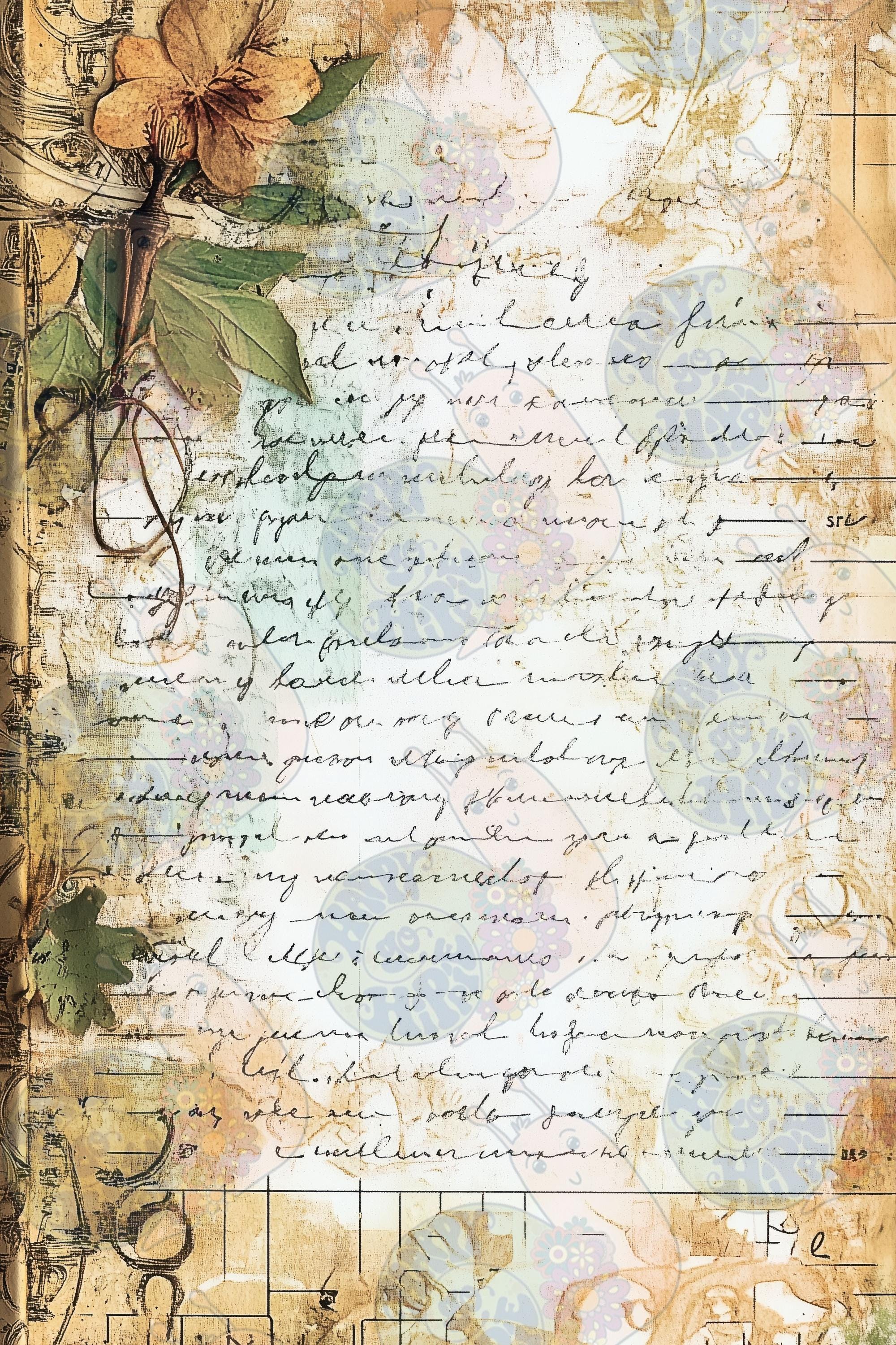 Antique Script Junk Journal Digital Papers (51 Images) - Etsy