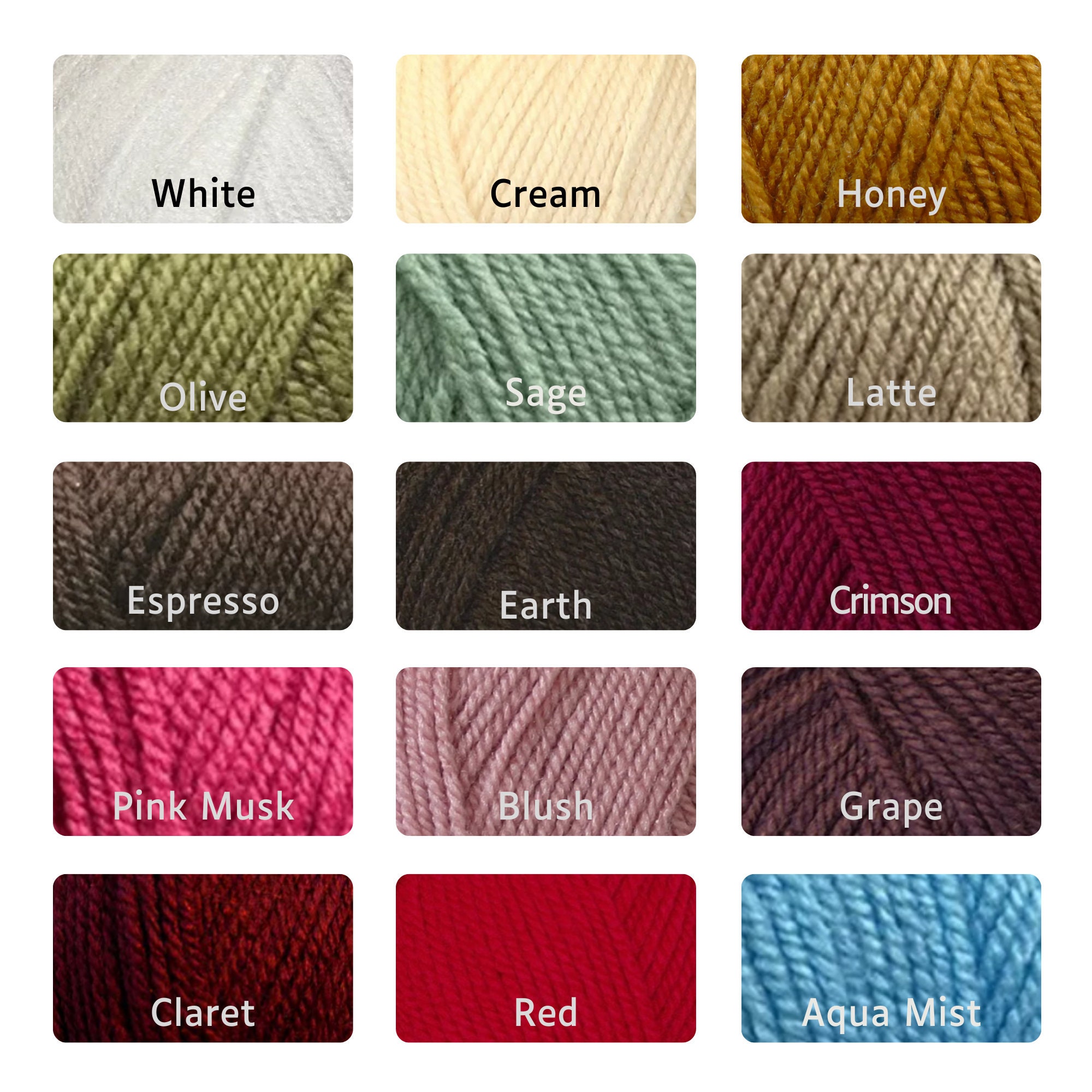 Cygnet Aran 100g Yarn Wool for Knitting Crochet Etsy