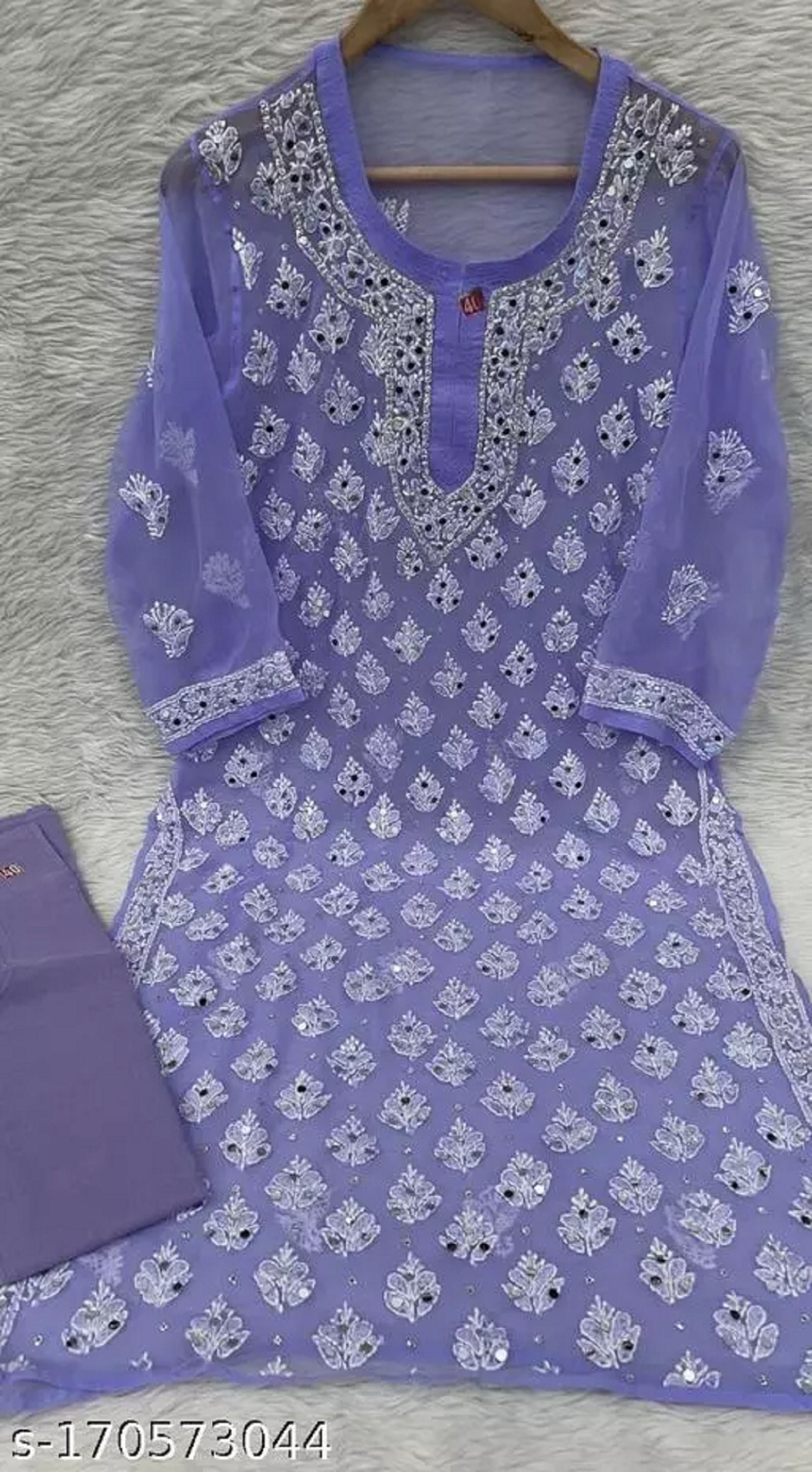 Lucknowi chikankari kurti with inner