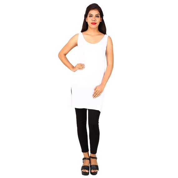 Buy Light Grey & White Color Full Length Camisole Inner Slips for Kurti,  Cotton Inner Slips for Women (Pack of 2) (S) at Amazon.in