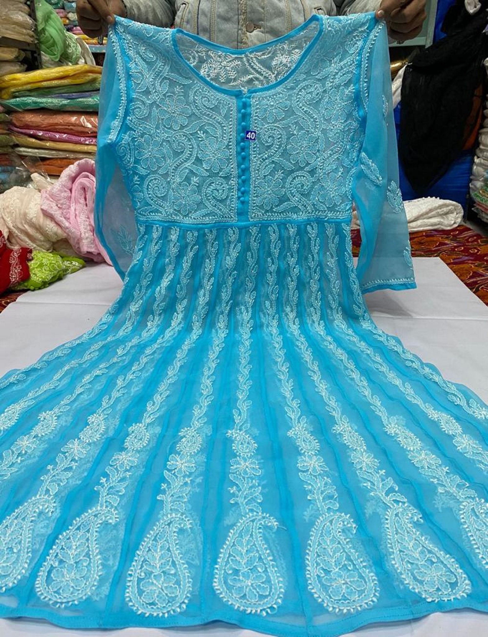 Sky Blue Kurti palazzo - ELZ