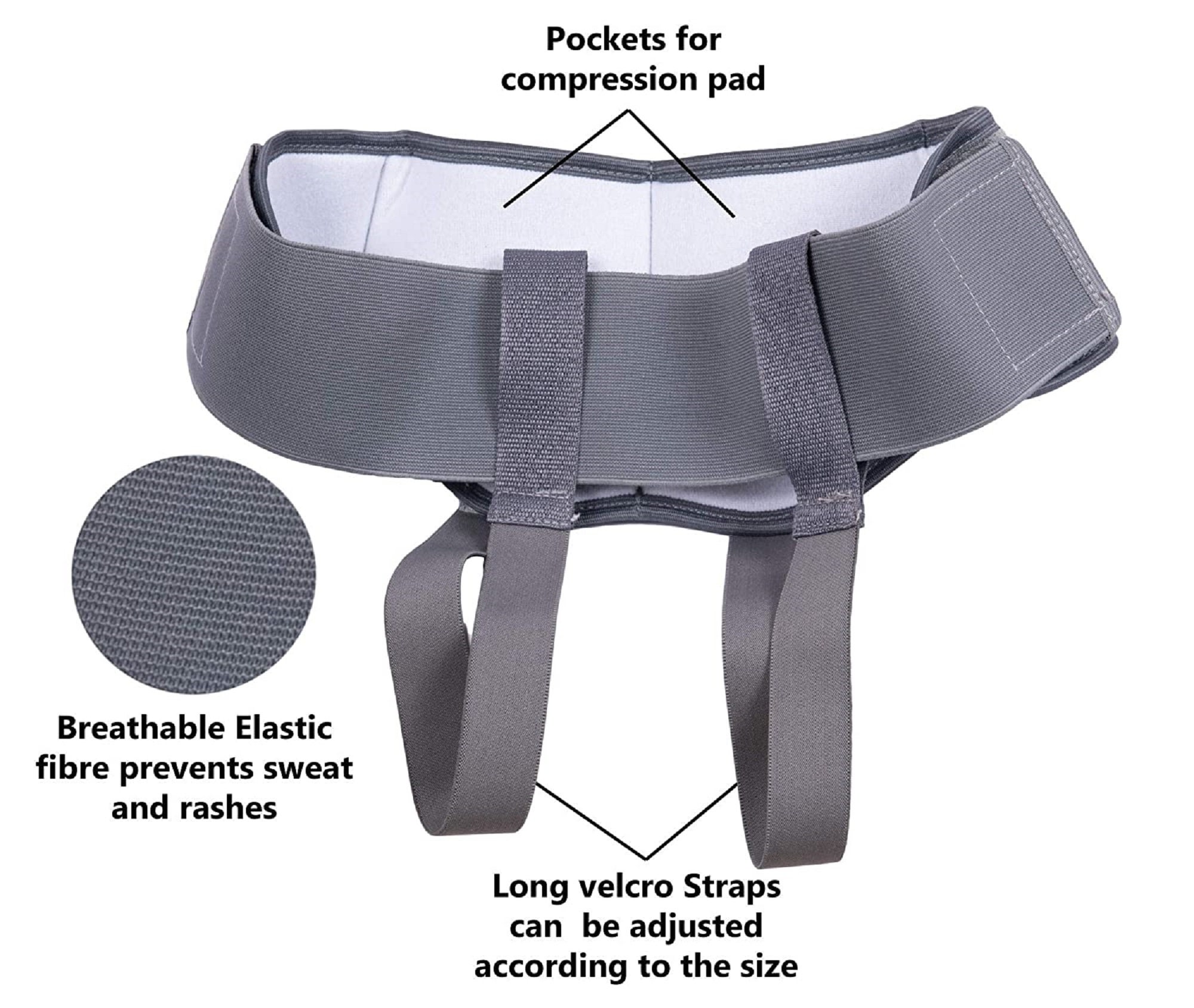 Inguinal Hernia Belt for Men Hernia Support Truss With Removable Pressure  Pads Double Hernia Pain Relief Comfortable Brace Grey Color -  Finland