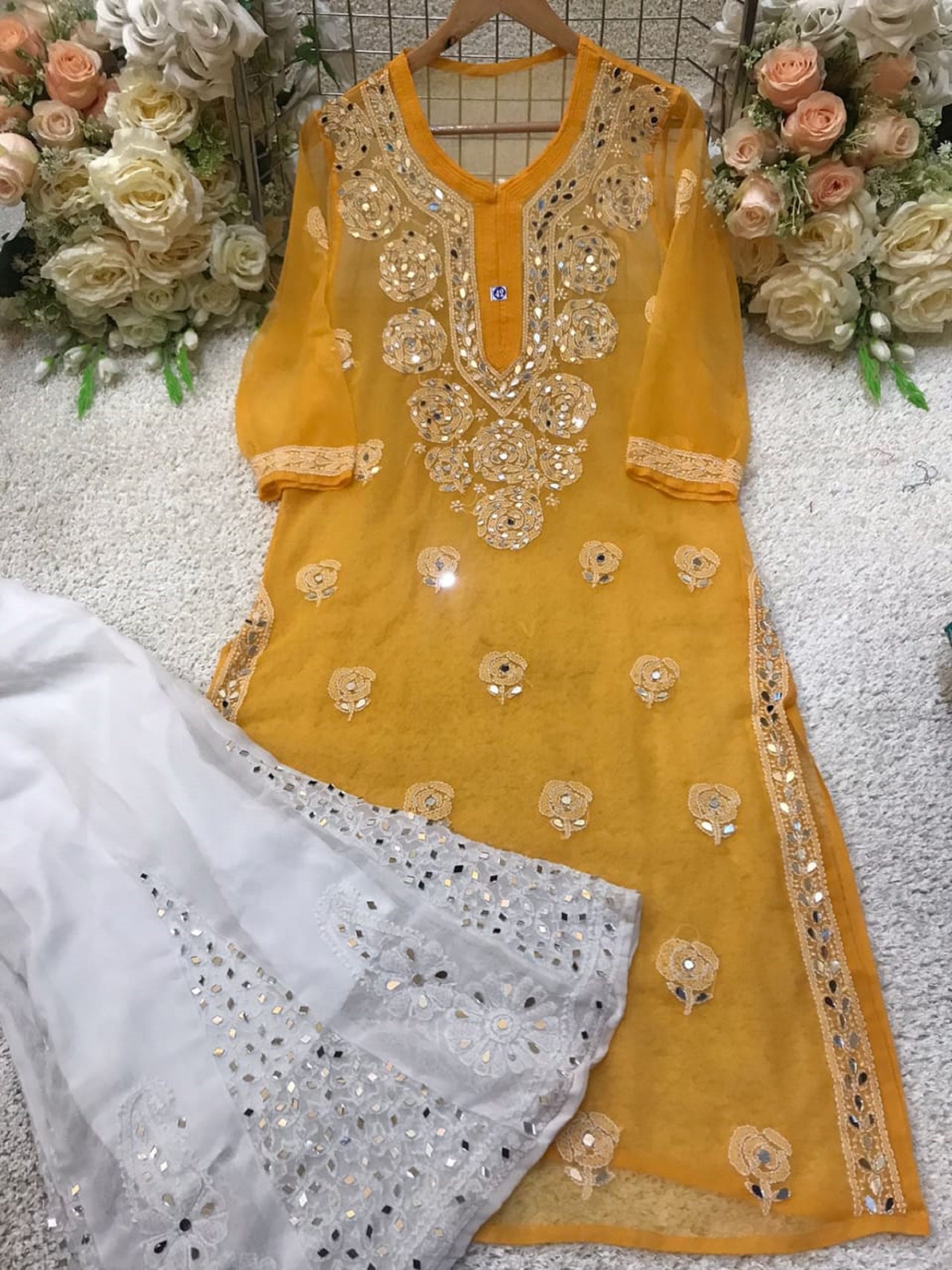 chikankari work kurtis