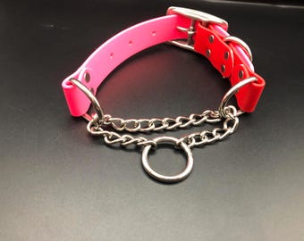 Chain Martingale Biothane Collar with Belt Buckle