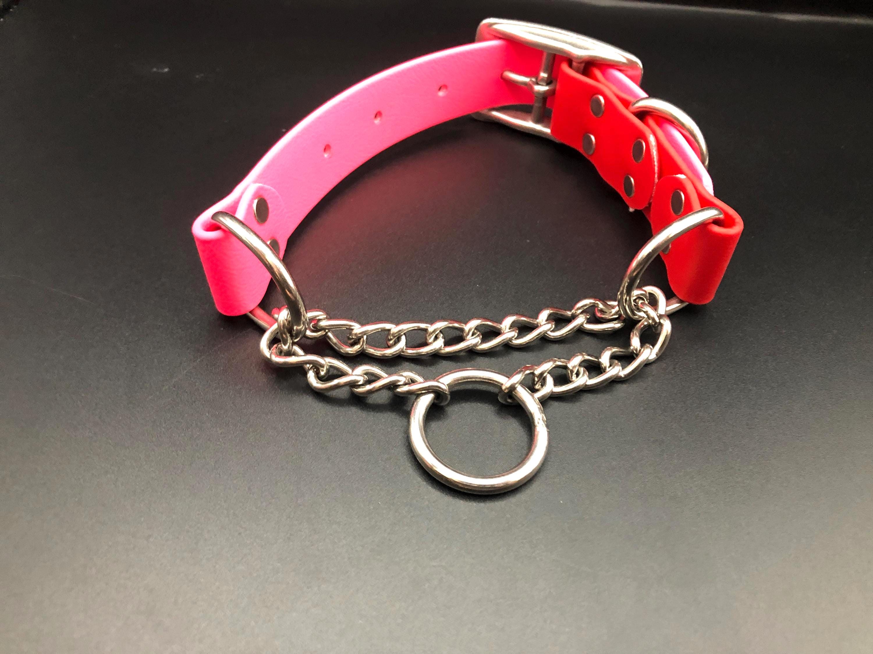 Chain Martingale Biothane Collar with Belt Buckle