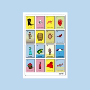 Loteria Cards - 1000 Unique Loteria Cards - Printable Loteria Cards - 2 Per Page – 500 Pages – Instantly Downloadable PDF File.