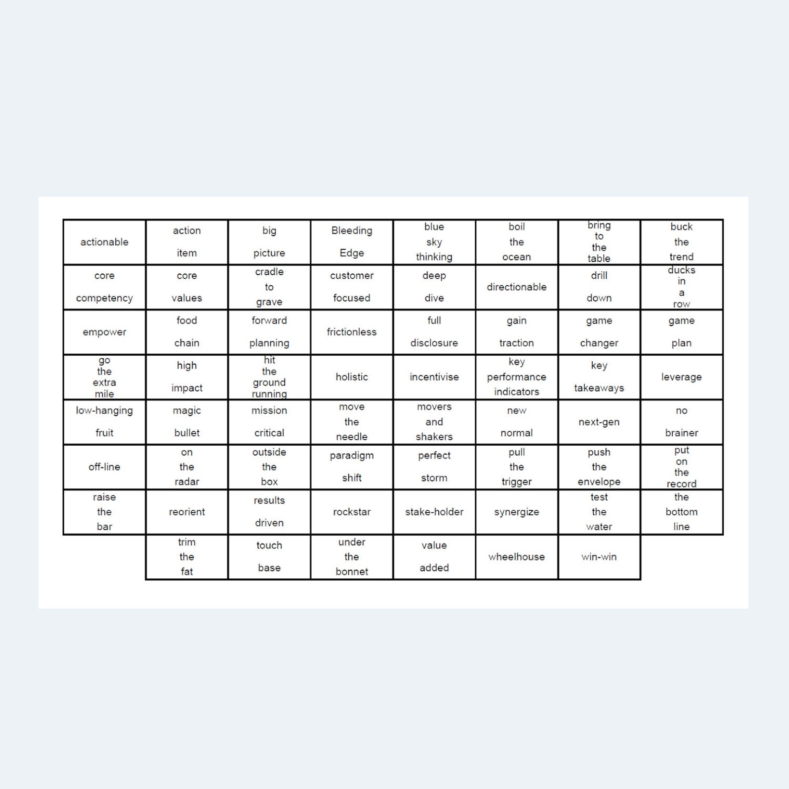 Buzzword Bingo Cards Colorful Printable Bingo Cards 2 per Page 500 ...