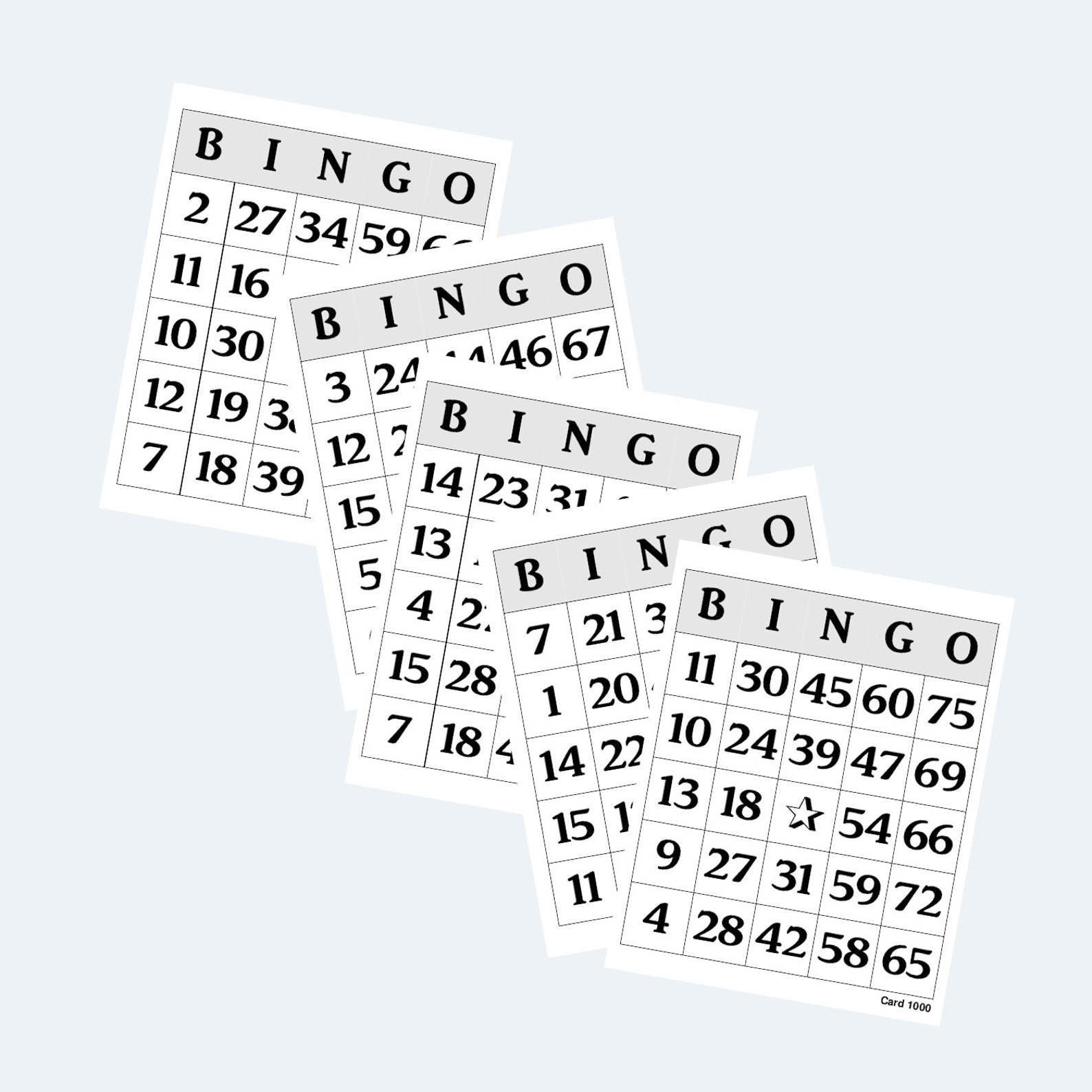 Printable Bingo Cards 2 per Page Large Print - Etsy