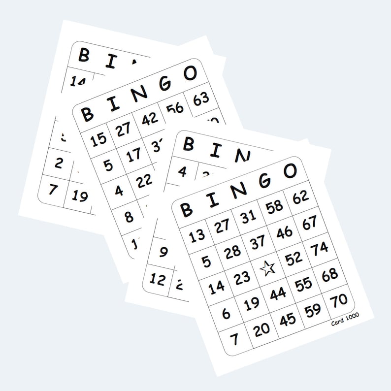 Printable Bingo Cards 4 per Page - Etsy