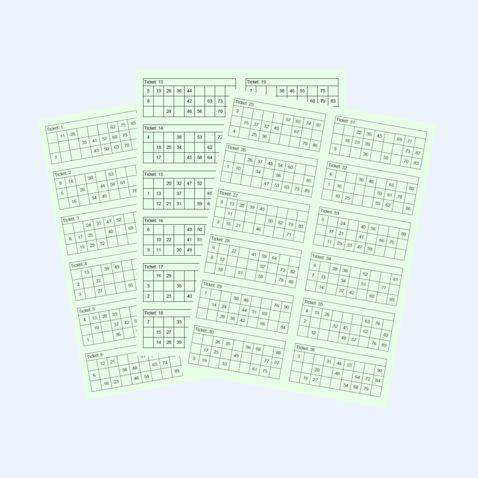 Tambola Tickets – 1 to 90 Printable Tambola Bingo Cards – 500 Pages ...