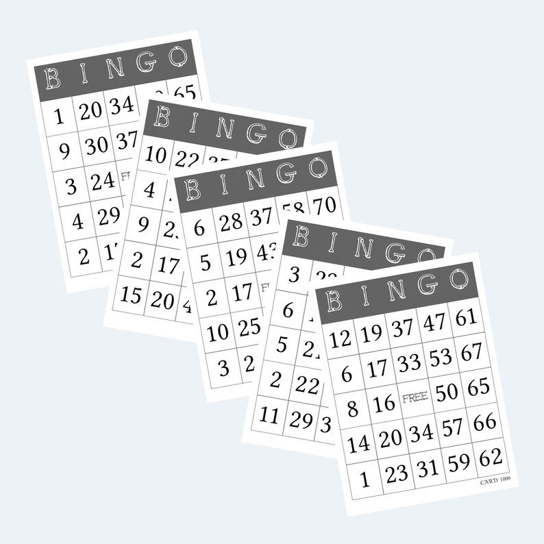 Cartones de Bingo - Cartones de Bingo imprimibles - 1000 Cartones / 4 por página - 250 páginas imagen 4