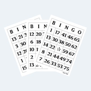 Bingo Cards – Printable - 4 per page