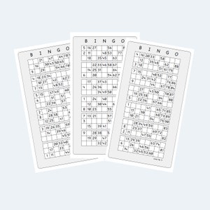 Printable Large Print Bingo Cards, UK Style 1-90, 1 Set Per Page