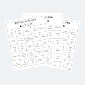 Corporate Jargon Bingo Karten | Druckbare Bingo Karten | Groß (Jumbo) Druck 1 pro Seite | 500 Seiten | herunterladbares digitales Produkt