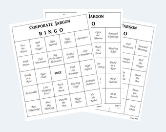 Corporate Jargon Bingo Cards | Printable Bingo Cards | Large (jumbo) print 1 Per Page | 500 pages | downloadable digital product