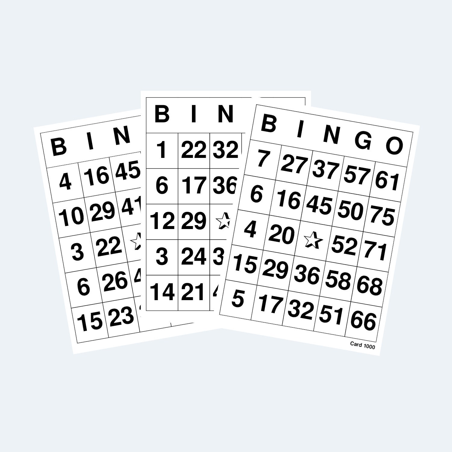 Bingo Cards – Printable 1 to 75 Bingo Cards - 4 per Page – 1000 Cards ...
