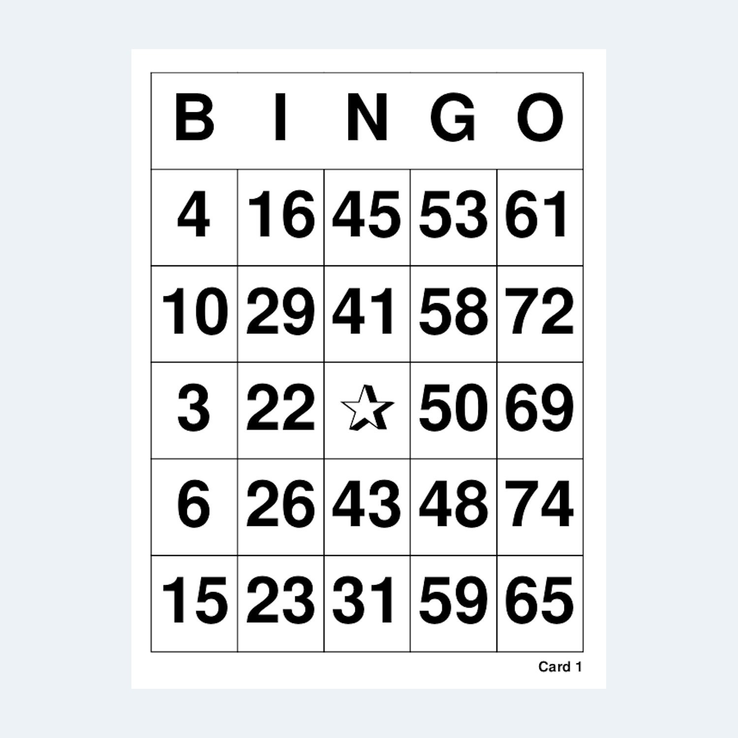 Bingo Cards Printable 1 to 75 Bingo Cards 4 per Page - Etsy