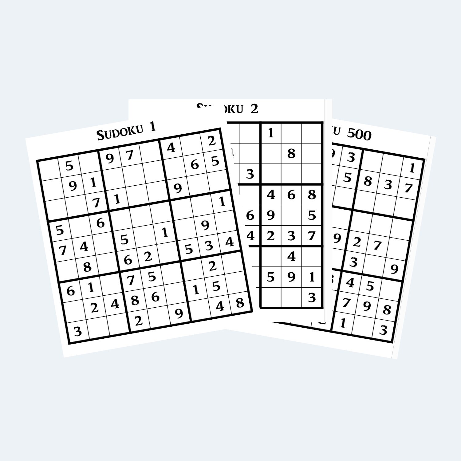 Sudoku Puzzles Printable Sudoku Puzzles Four Per-page 125 - Etsy