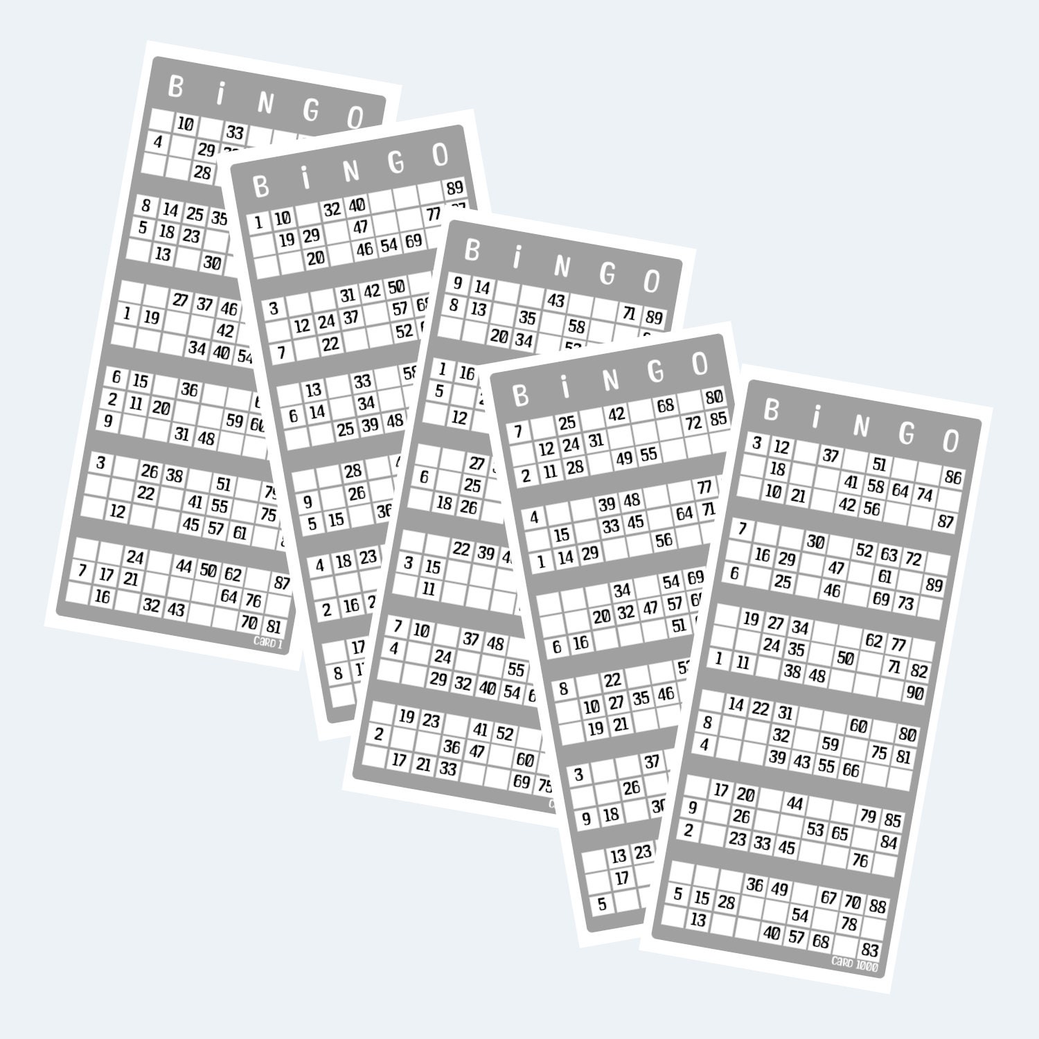 Muchos Tableros De Bingo Coloridos O Naip Para Ganar Fichas. Clásico
