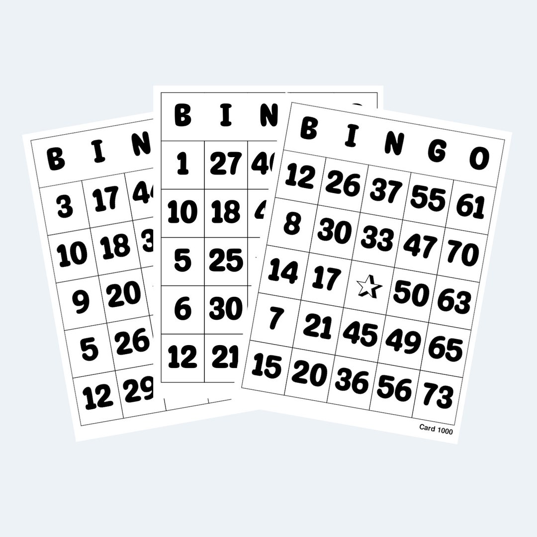 Bingo Cards Printable Bingo Cards 4 per Page 250 Pages / Etsy
