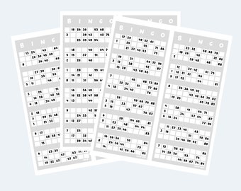 Printable UK Style 1-90 Bingo Ticket Cards, 2 Per Page, 500 pages / 1000 cards