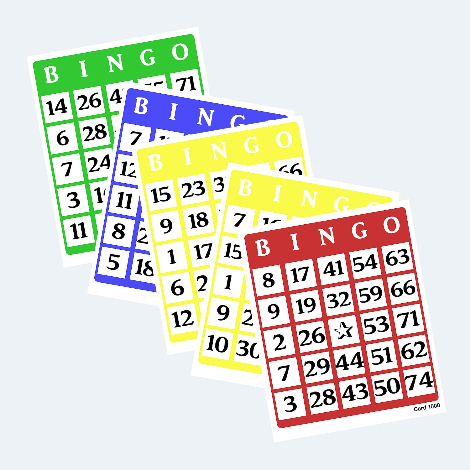 Colour Bingo Cards Printable Colour Bingo Cards 2 per Page 500 Pages ...