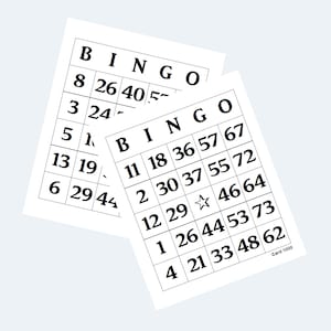 Printable Bingo Cards - Large Print 2 Per Page