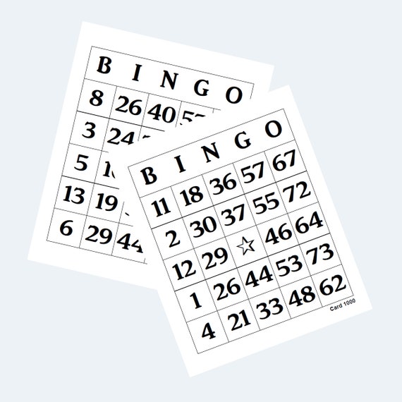 Printable Bingo Cards Large Print 2 Per Page | Etsy