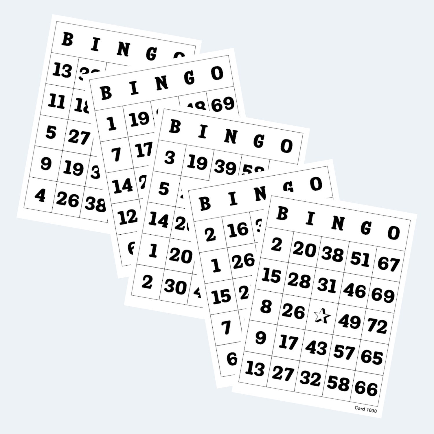 Bingo Cards Printable Bingo Cards 4 per Page 250 Pages / Etsy
