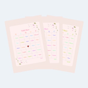 Tarjetas de bingo de boda novedosas e imprimibles 'Despedida nupcial' - 100 tarjetas, 2 por página