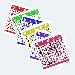 Printable Colour Bingo Cards – 6 per page