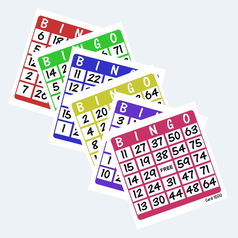 Printable Colour Bingo Cards – 6 per Page - Etsy