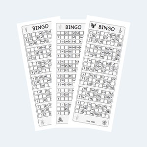 Printable UK Style 1-90 Bingo Ticket Cards, 2 sets per Page – theme ‘Plants’.
