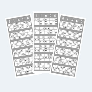 Tarjetas de boletos de bingo imprimibles estilo Reino Unido 1-90, 2 por página, 500 páginas/1000 tarjetas