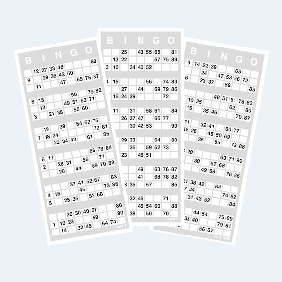 Bingo Cards Printable UK Style 1 to 90 Bingo Cards | Etsy