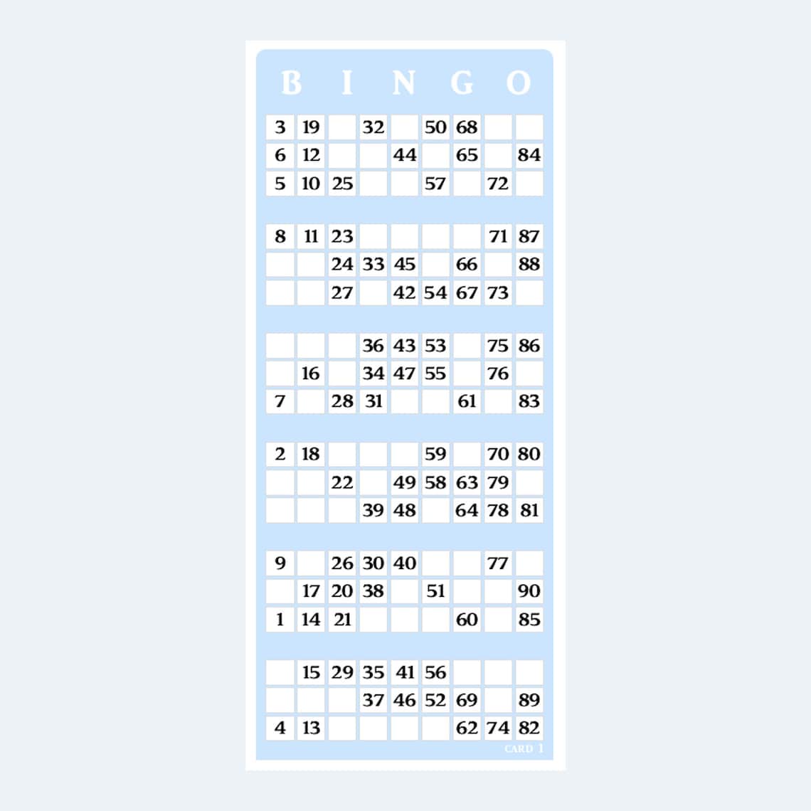 Bingo Cards Printable UK Style 1 to 90 Bingo Cards - Etsy Canada