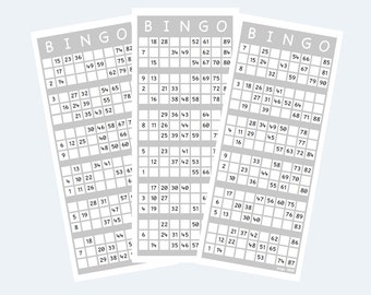 Printable UK Style 1-90 Bingo Ticket Cards Large Print - Etsy