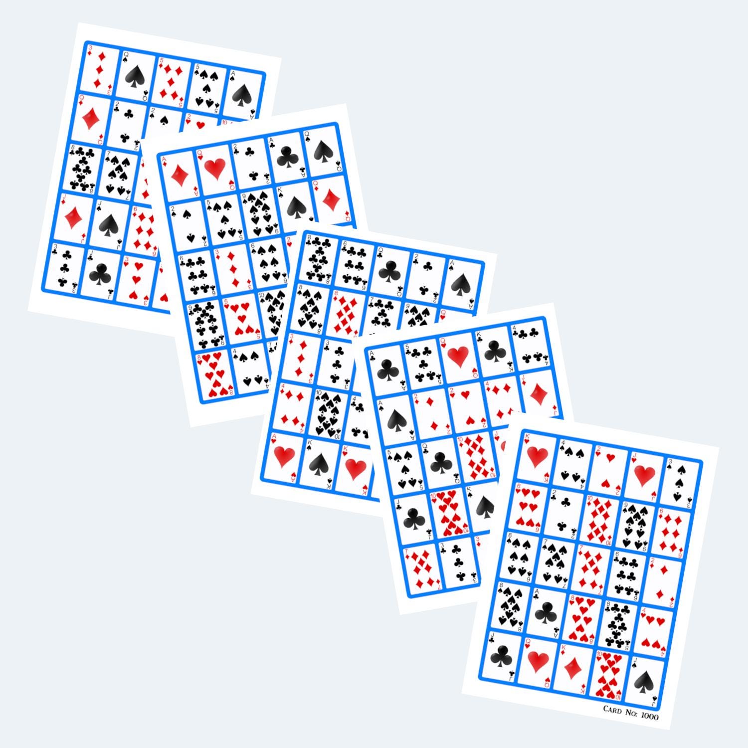 貴重 パクウンビン BINGO1期 トレカ4枚コンプリート フォトカード Bingo Cards – Poker Style - 1000 Printable Poker Bingo Cards – 4