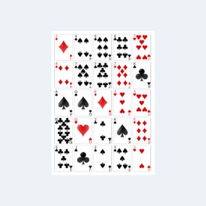 Poker Game Bingo Cards – 1000 Printable Poker Bingo Cards – Digital Download