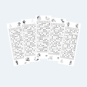 Druckbare Weihnachten/Festive Season UK Style 1-90 Bingo Ticket Cards, 2 pro Seite, 500 Seiten / 1000 Karten